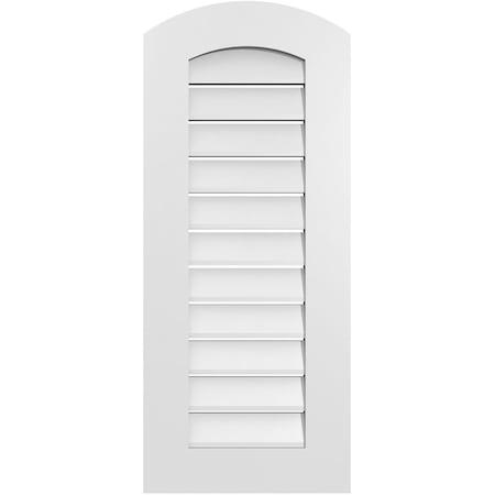 Ekena Millwork Arch Top Surface Mount PVC Gable Vent: Non-Functional, w/ 3-1/2"W x 1"P Standard Frame, 16"W x 36"H GVPAR16X3601SN